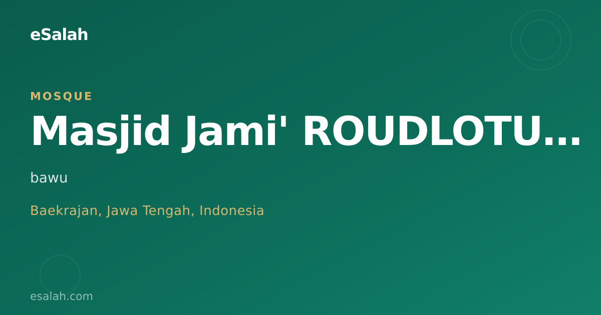 Roudlotul Mu'minin Mosque: Where Faith Meets Daily Life in Cilacap